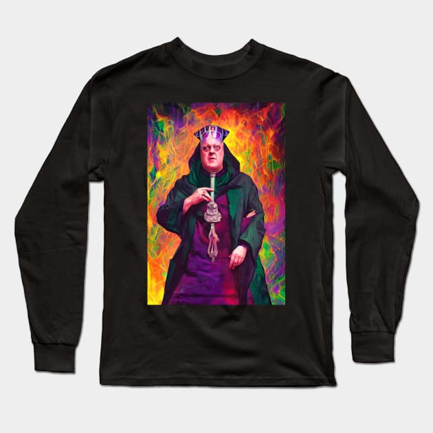 Cyberpunk Aleister Crowley The Great Beast of Thelema painted in a Surrealist and Impressionist style Long Sleeve T-Shirt by hclara23